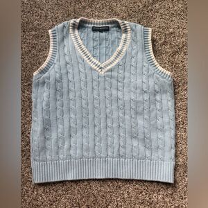 BRANDY MELVILLE KNIT SWEATER VEST Blue small medium Cable Knit sleeveless